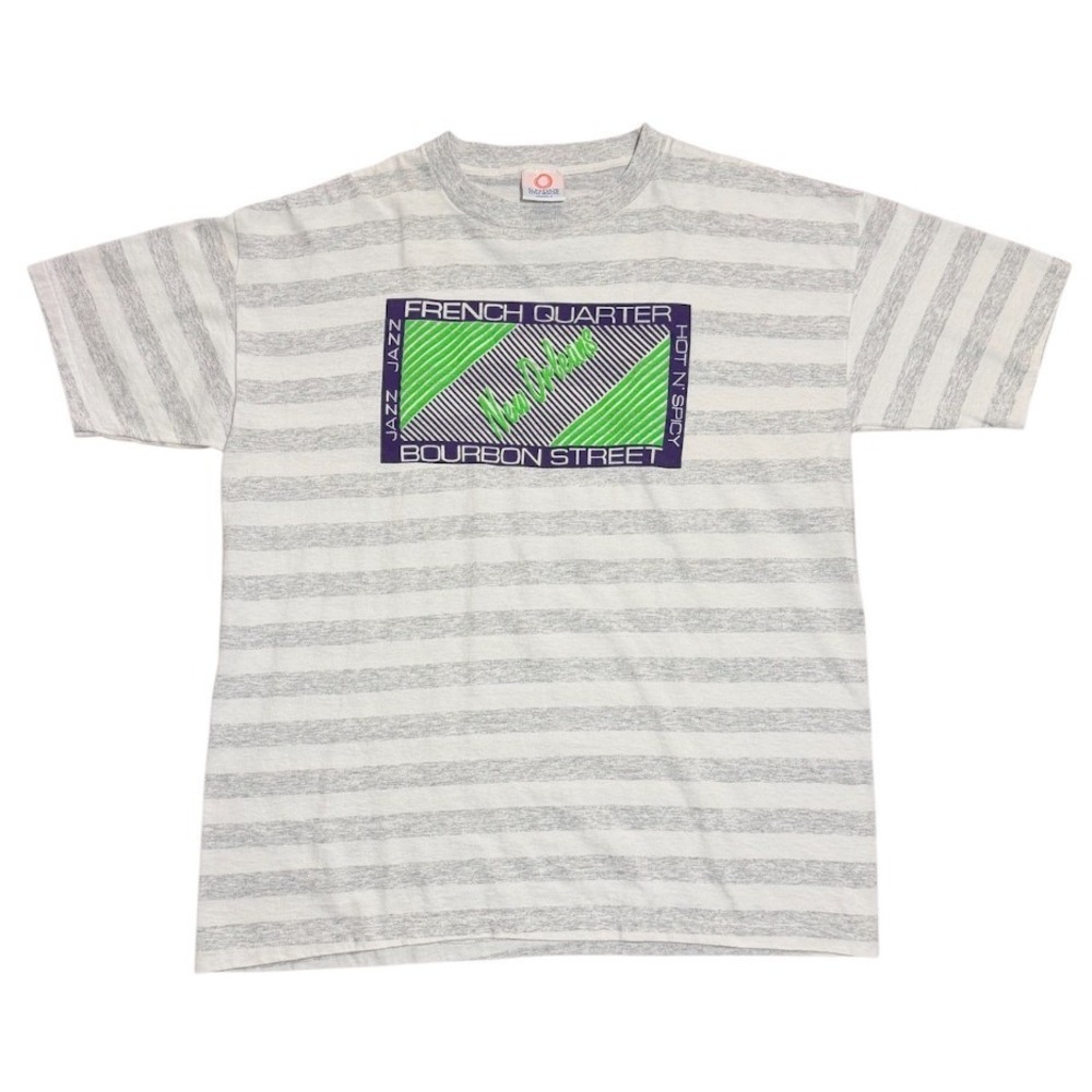 Vintage 90s New Orleans USA French Quarter Bourbon Street Puff Print T-shirt